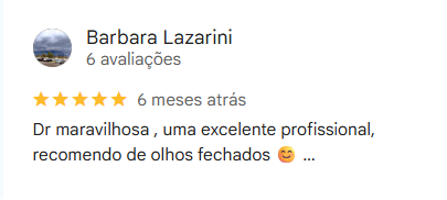 Avaliação de Barbara Lazarini no Google