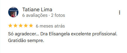 Avaliação de Tatiane Lima no Google