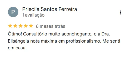 Avaliação de Priscila Santos Ferreira no Google